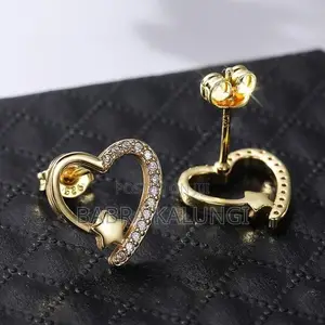 1 Pair Heart Stud Earrings for Christmas Birthday Gift