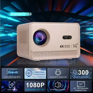 Smart Android  Projector 4k With Bluetooth, Wifi 6 And Auto Focus